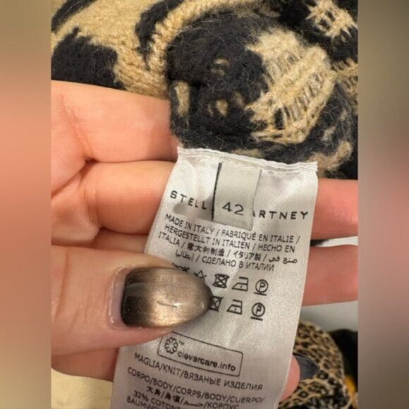 Stella McCartney Leopard Print Leo Instarsia Knit Alpaca Blend Sweater - Picture 7 of 11